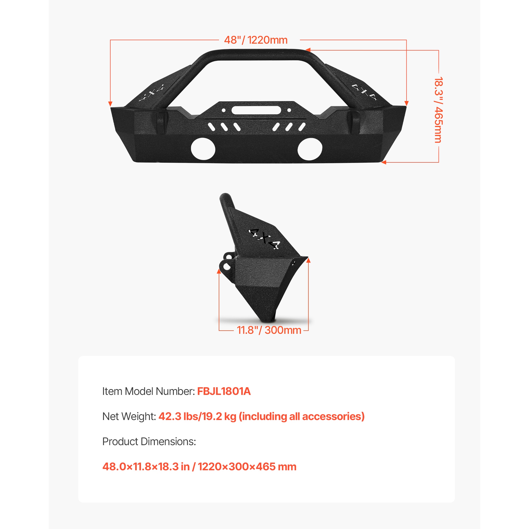 Front Bumper For Jeep Wrangler Jl Jlu And Gladiator Jt Motors_voghion.com